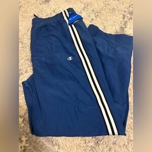 Champion Men's Double Dry Open Bottom Track Active Pants, XL Blue NWT